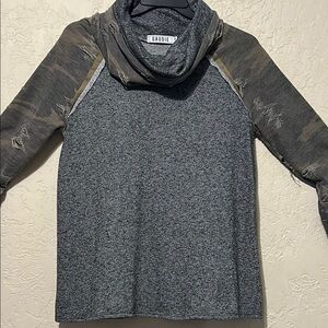 Gaudi Gray and Black Distressed sweater